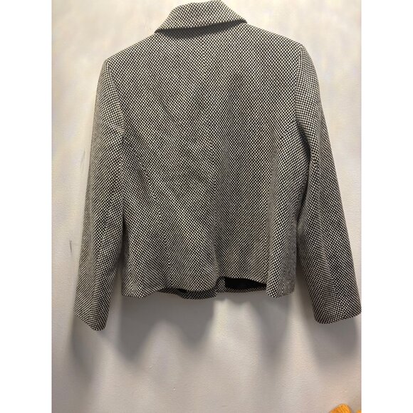 Charter Club Petite Size 10P Black & White Checkered Wool Blend Jacket - Picture 8 of 10